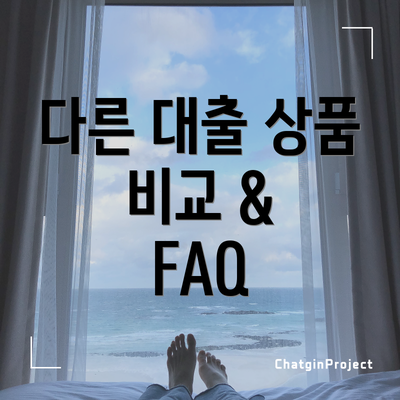 다른 대출 상품 비교 &  FAQ