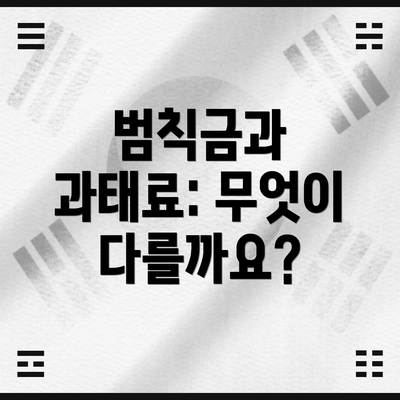 범칙금과 과태료: 무엇이 다를까요?