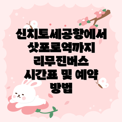 신치토세공항에서 삿포로역까지 리무진버스 시간표 및 예약 방법