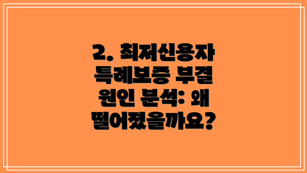2. 최저신용자 특례보증 부결 원인 분석: 왜 떨어졌을까요?