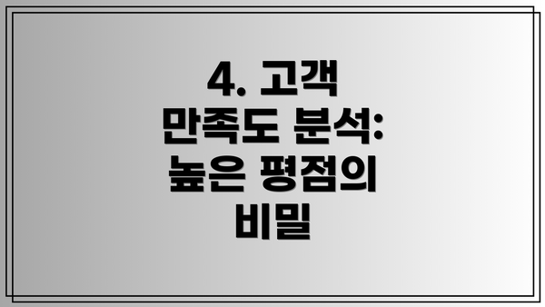 4. 고객 만족도 분석:  높은 평점의 비밀