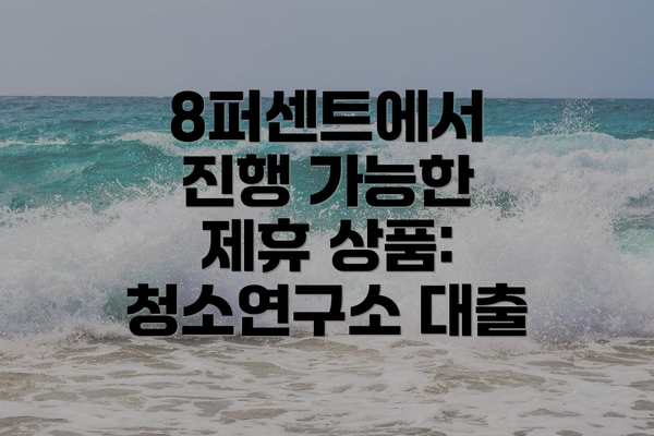 8퍼센트에서 진행 가능한 제휴 상품: 청소연구소 대출