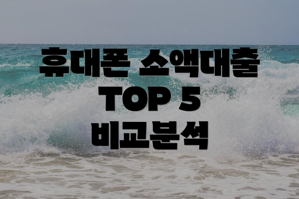 휴대폰 소액대출 TOP 5 비교분석