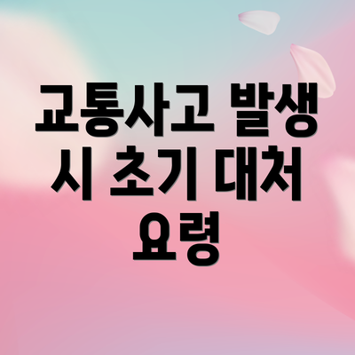 교통사고 발생 시 초기 대처 요령