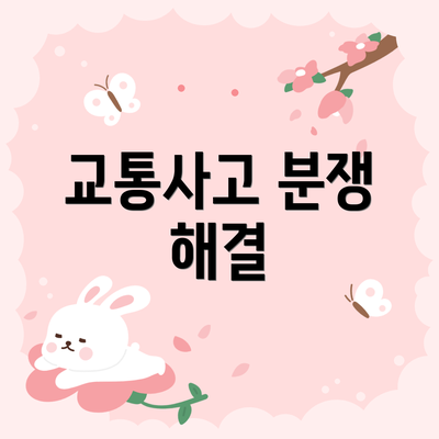 교통사고 분쟁 해결