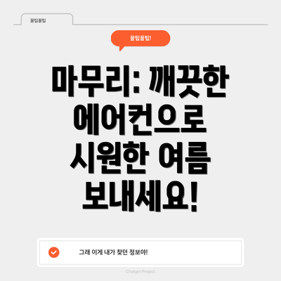 마무리: 깨끗한 에어컨으로 시원한 여름 보내세요!