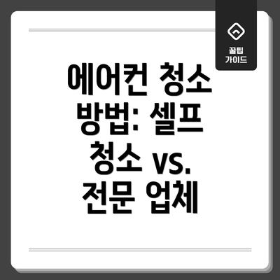 에어컨 청소 방법: 셀프 청소 vs. 전문 업체