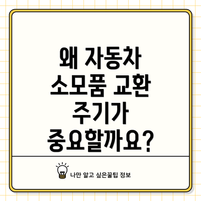 왜 자동차 소모품 교환 주기가 중요할까요?