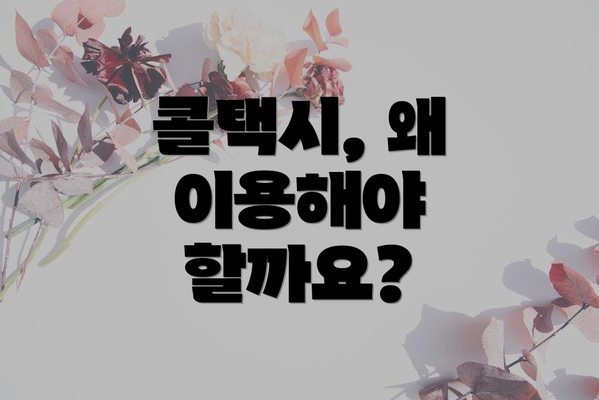 콜택시, 왜 이용해야 할까요?