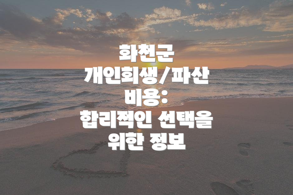화천군 개인회생/파산 비용:  합리적인 선택을 위한 정보