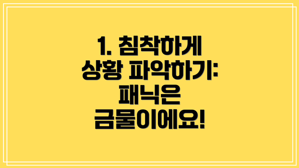1. 침착하게 상황 파악하기: 패닉은 금물이에요!