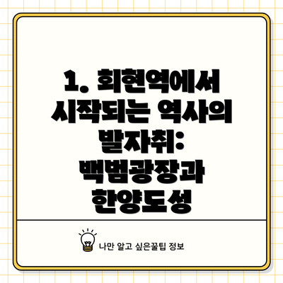 1. 회현역에서 시작되는 역사의 발자취: 백범광장과 한양도성