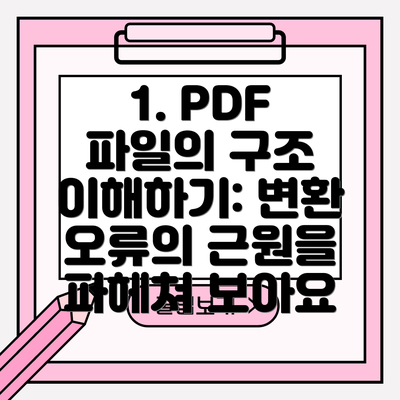 1. PDF 파일의 구조 이해하기: 변환 오류의 근원을 파헤쳐 보아요
