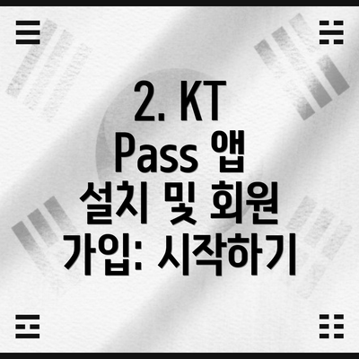 2. KT Pass 앱 설치 및 회원 가입: 시작하기