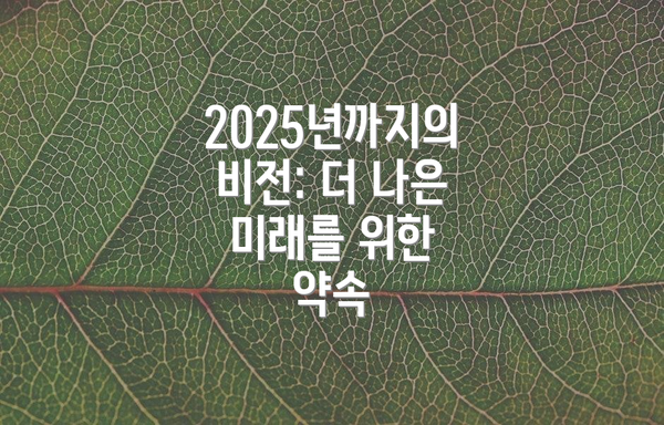 2025년까지의 비전: 더 나은 미래를 위한 약속