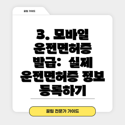 3. 모바일 운전면허증 발급:  실제 운전면허증 정보 등록하기