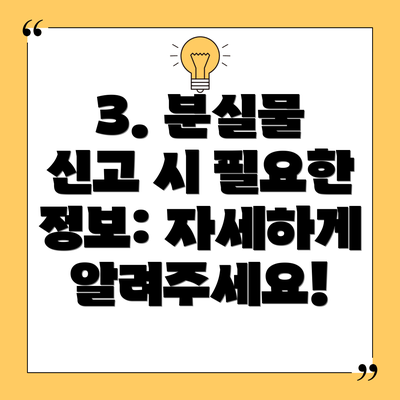 3. 분실물 신고 시 필요한 정보: 자세하게 알려주세요!