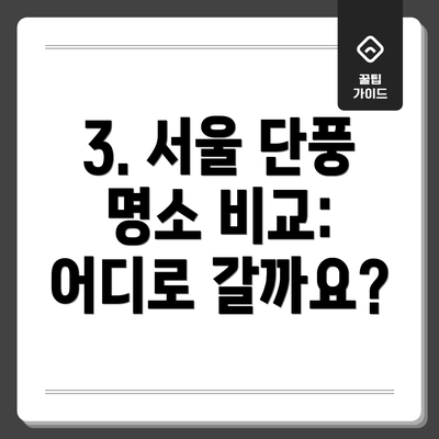 3. 서울 단풍 명소 비교: 어디로 갈까요?