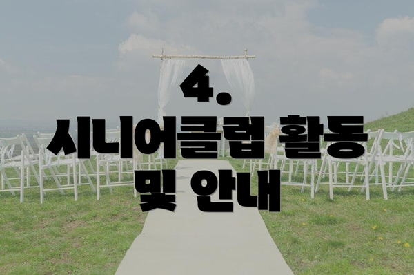 4.  시니어클럽 활동 및 안내