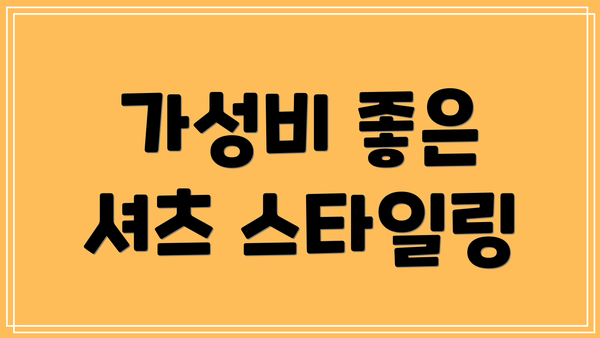 가성비 좋은 셔츠 스타일링