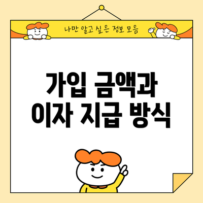 가입 금액과 이자 지급 방식