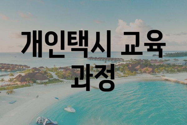 개인택시 교육 과정