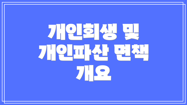 개인회생 및 개인파산 면책 개요
