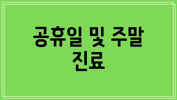공휴일 및 주말 진료