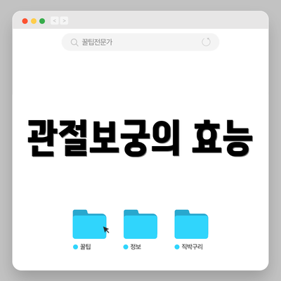 관절보궁의 효능