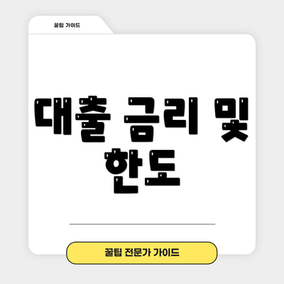 대출 금리 및 한도