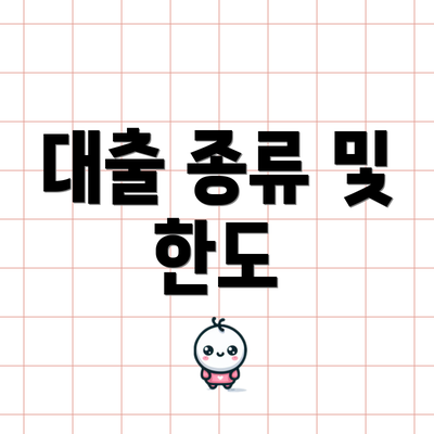 대출 종류 및 한도