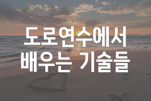도로연수에서 배우는 기술들