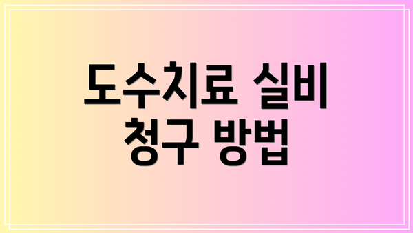 도수치료 실비 청구 방법