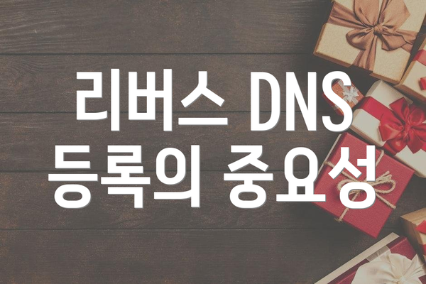 리버스 DNS 등록의 중요성