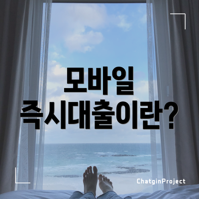 모바일 즉시대출이란?