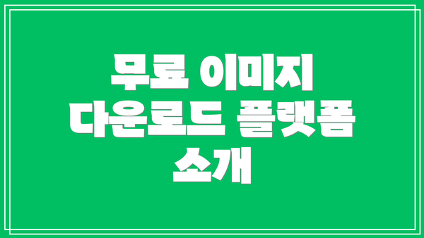 무료 이미지 다운로드 플랫폼 소개