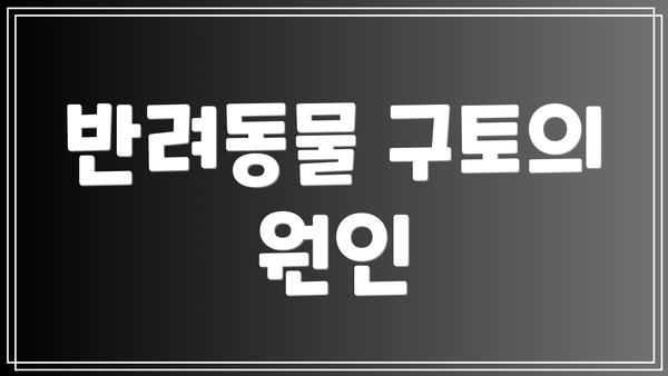 반려동물 구토의 원인
