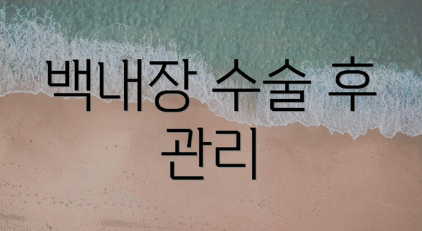 백내장 수술 후 관리