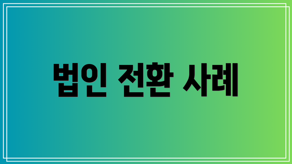 법인 전환 사례