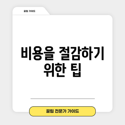 비용을 절감하기 위한 팁