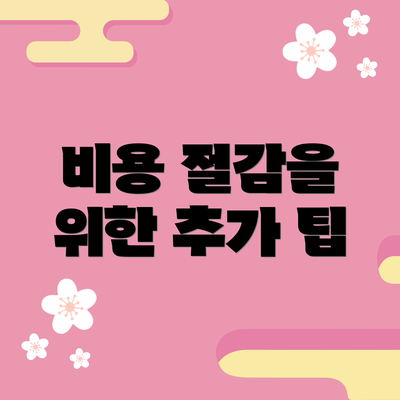비용 절감을 위한 추가 팁