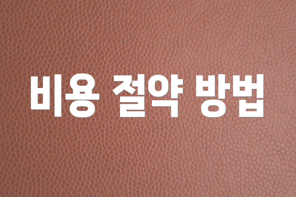 비용 절약 방법