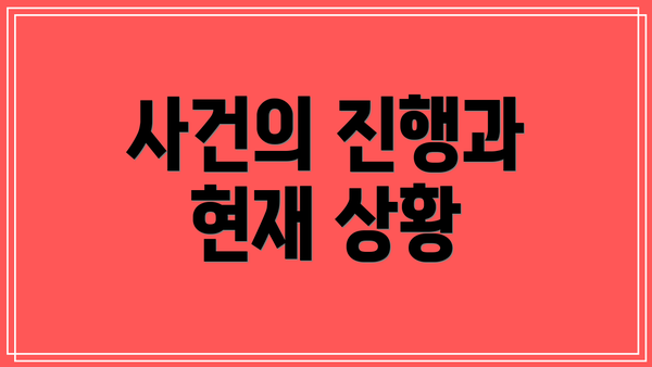 사건의 진행과 현재 상황