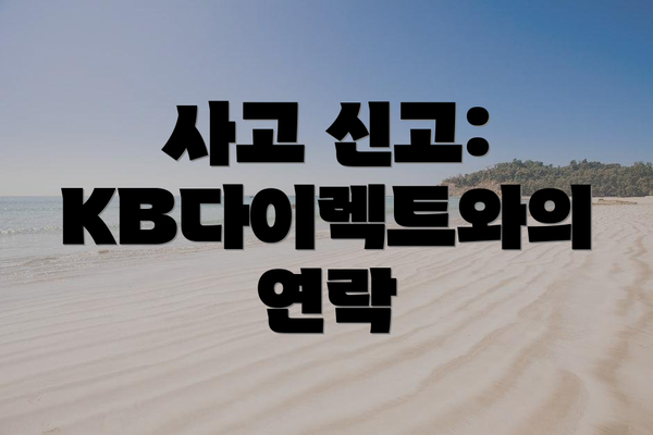 사고 신고: KB다이렉트와의 연락