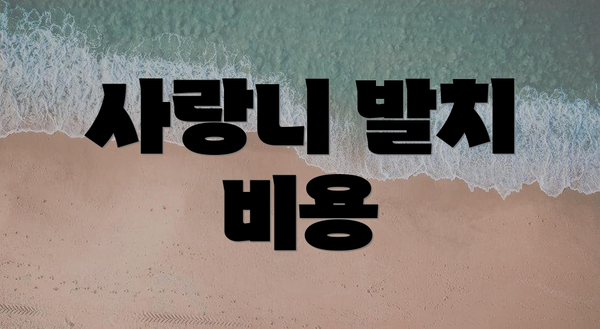 사랑니 발치 비용