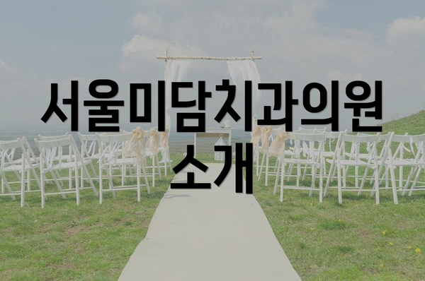 서울미담치과의원 소개