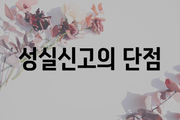 성실신고의 단점