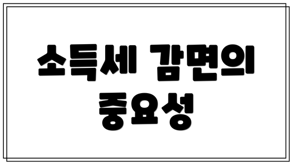 소득세 감면의 중요성