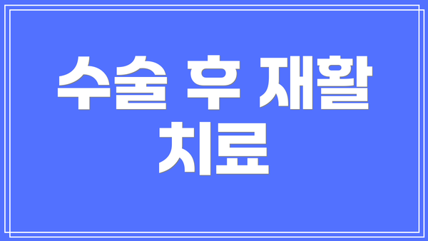 수술 후 재활 치료