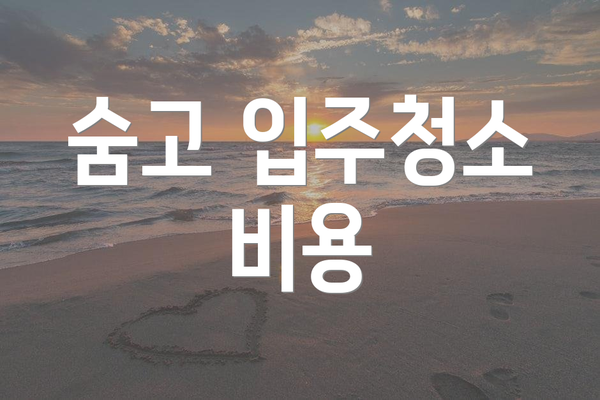 숨고 입주청소 비용